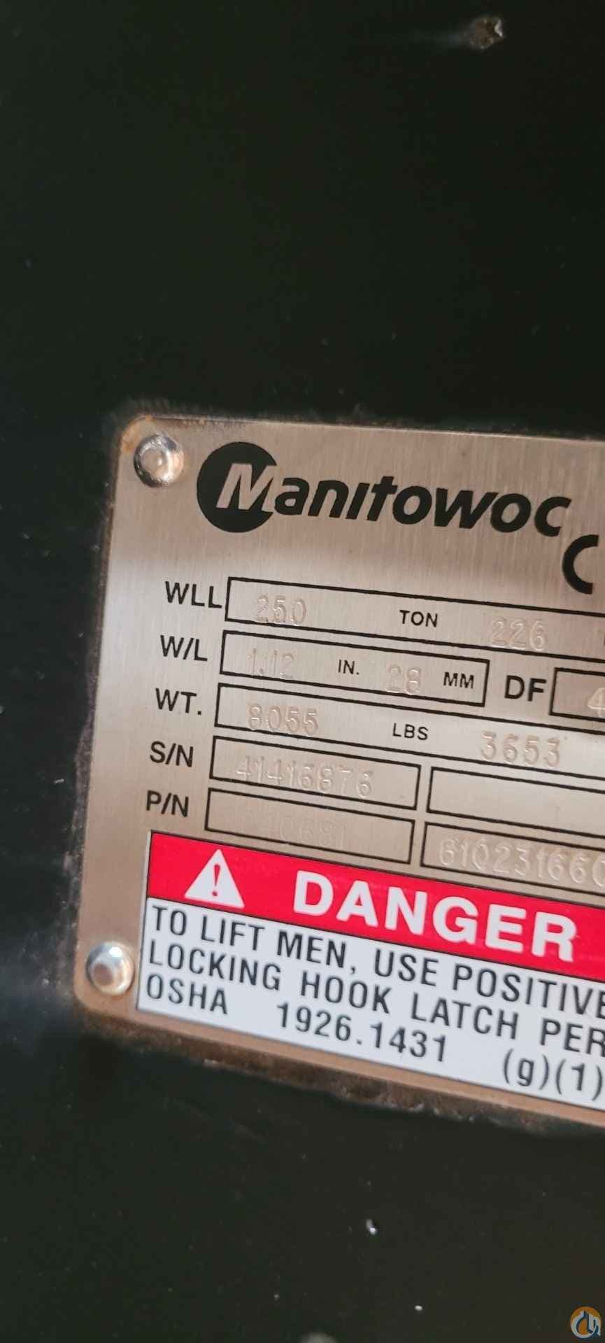 Manitowoc 8 Sheave 250 Ton Duplex Hook Block