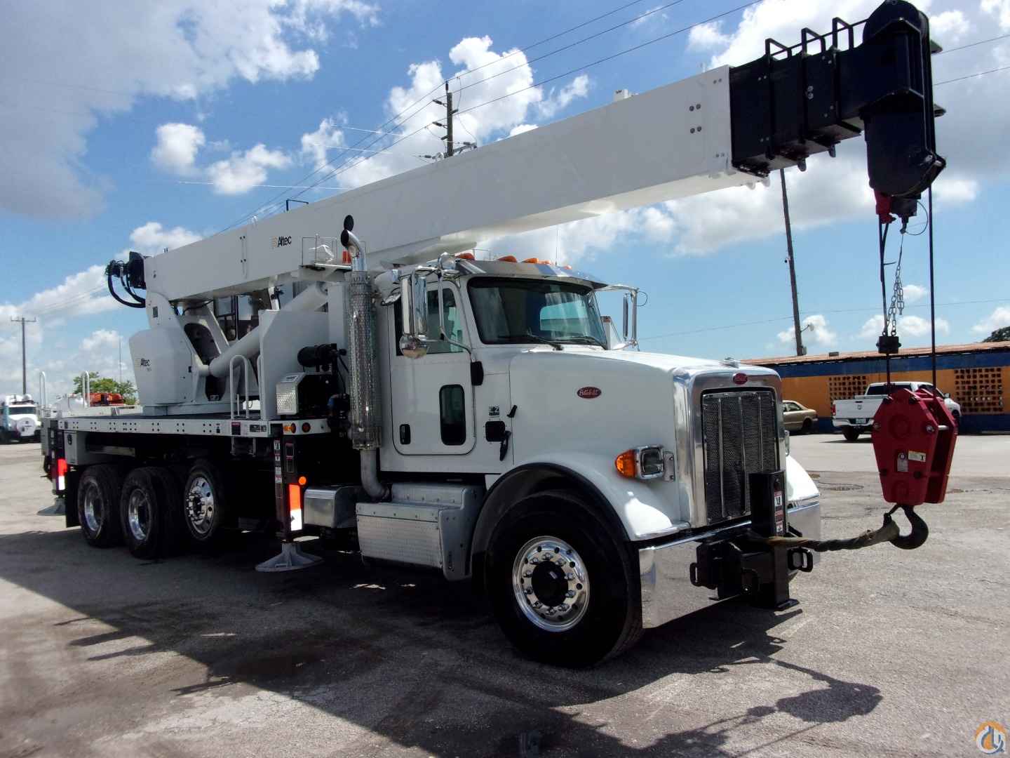 2015 Peterbilt 365 Tri-Axle Altec AC38-127S 38 Tons Crane Flatbed Truck