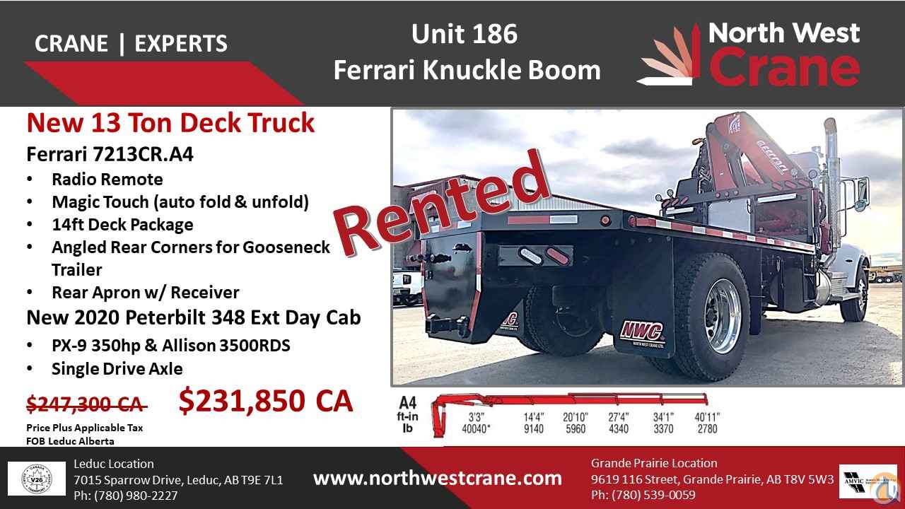 2020 Ferrari 13 Ton Knuckle Boom 13ft Deck Truck