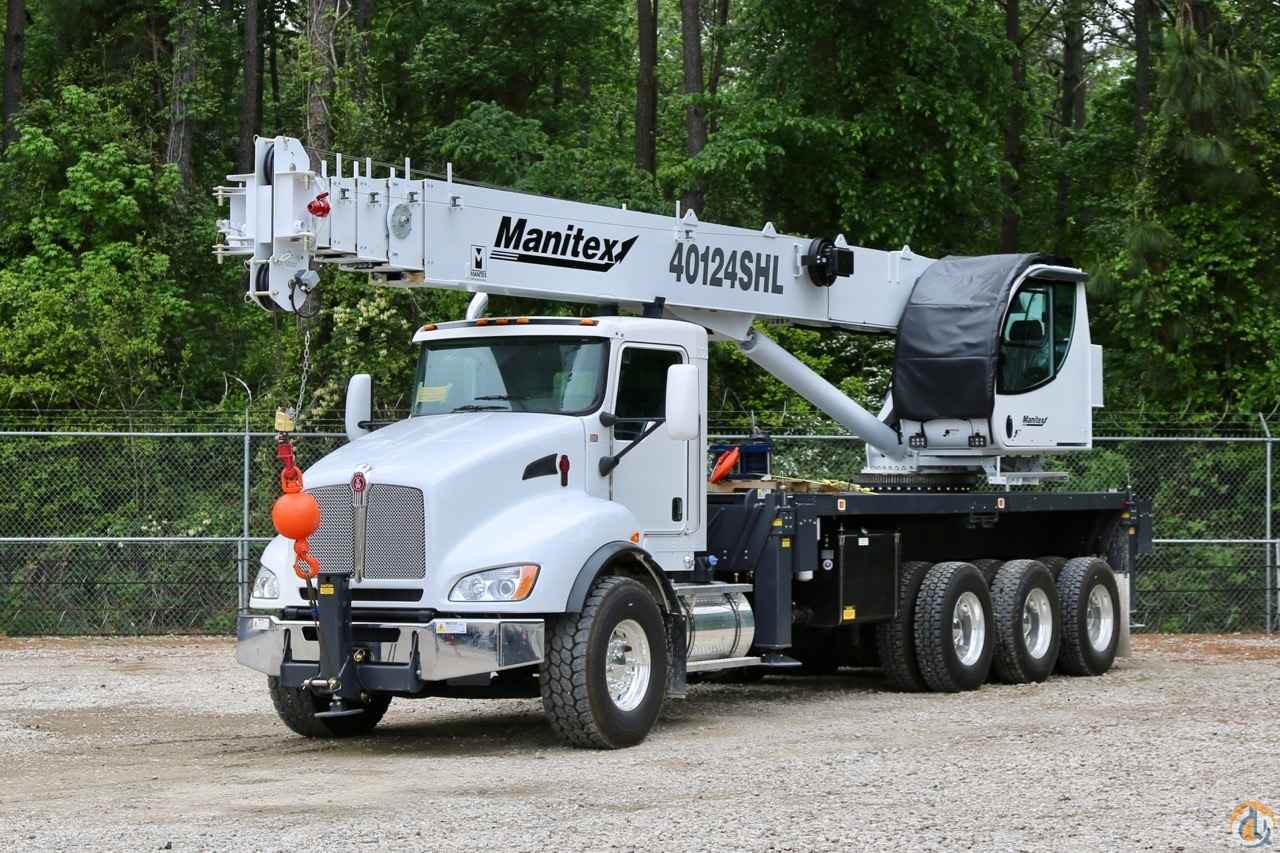 New 2018 Manitex 40124 SHL boom truck mounted to 2019 Kenworth T440 chassis