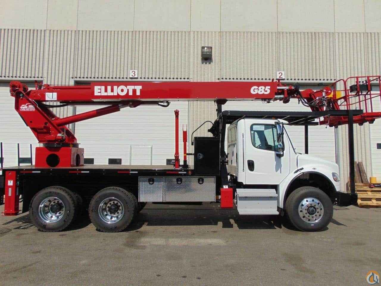 NEW ELLIOTT HIREACH G85 ON NEW 2019 KENWORTH T370 T/A & 16’ ALUM DECK – 350 HP CUMMINS – AUTO – 56K GVWR