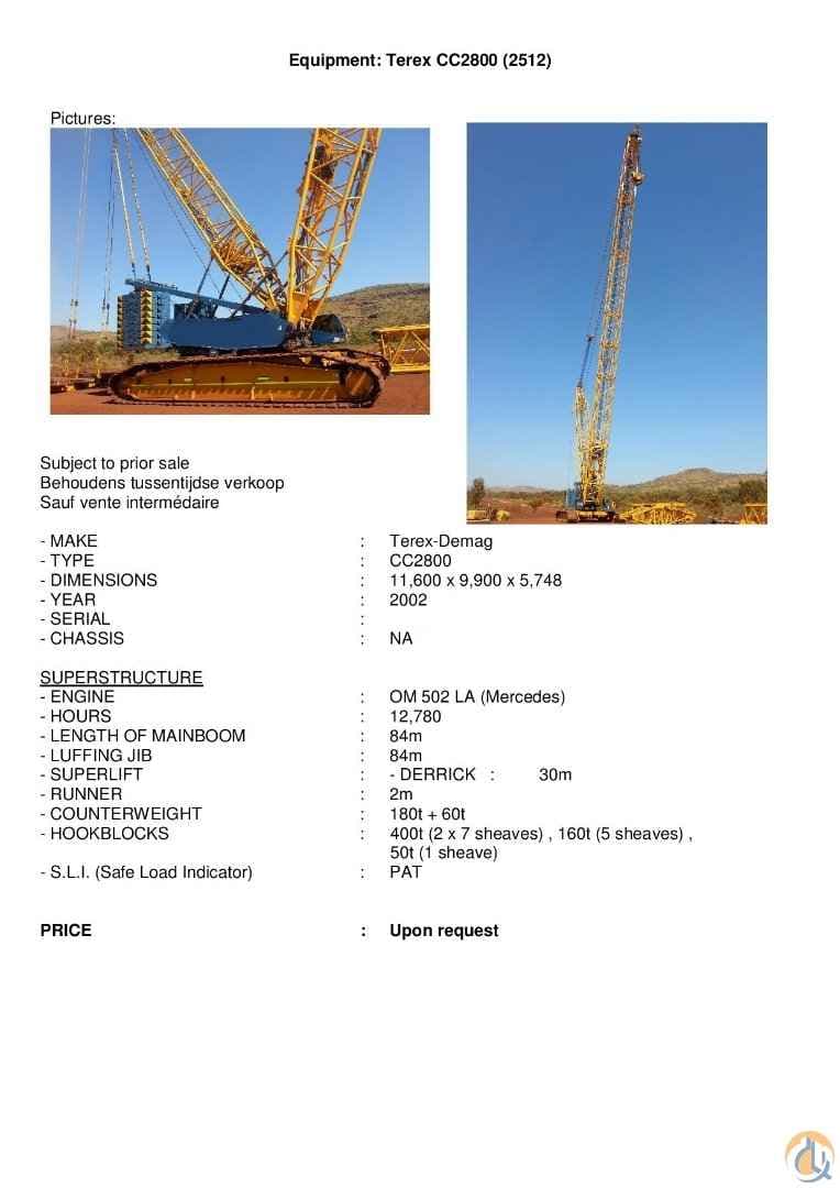 2002 Demag CC 2800 SSL